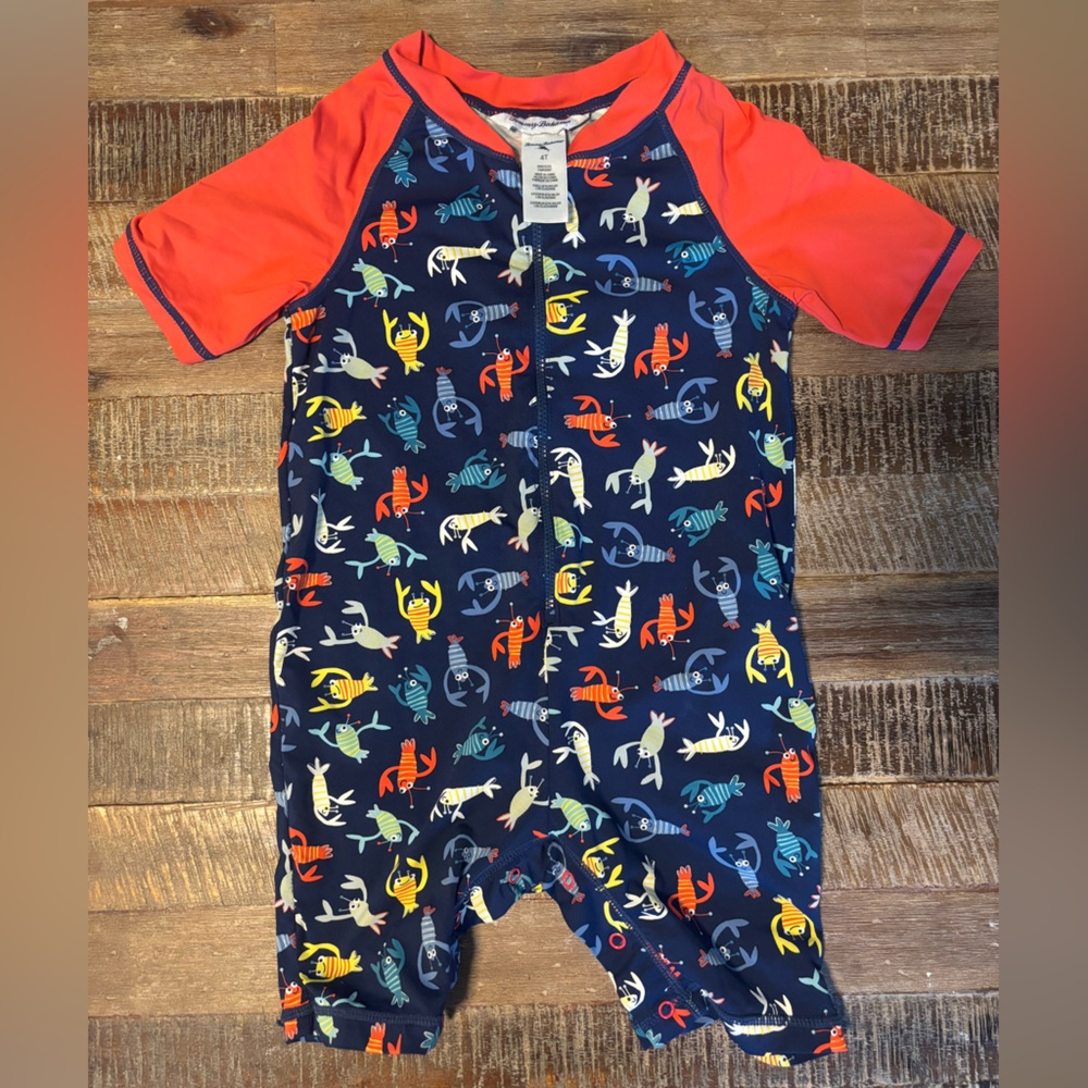 Tommy Bahama Kids Swim One Piece - Red and Blue